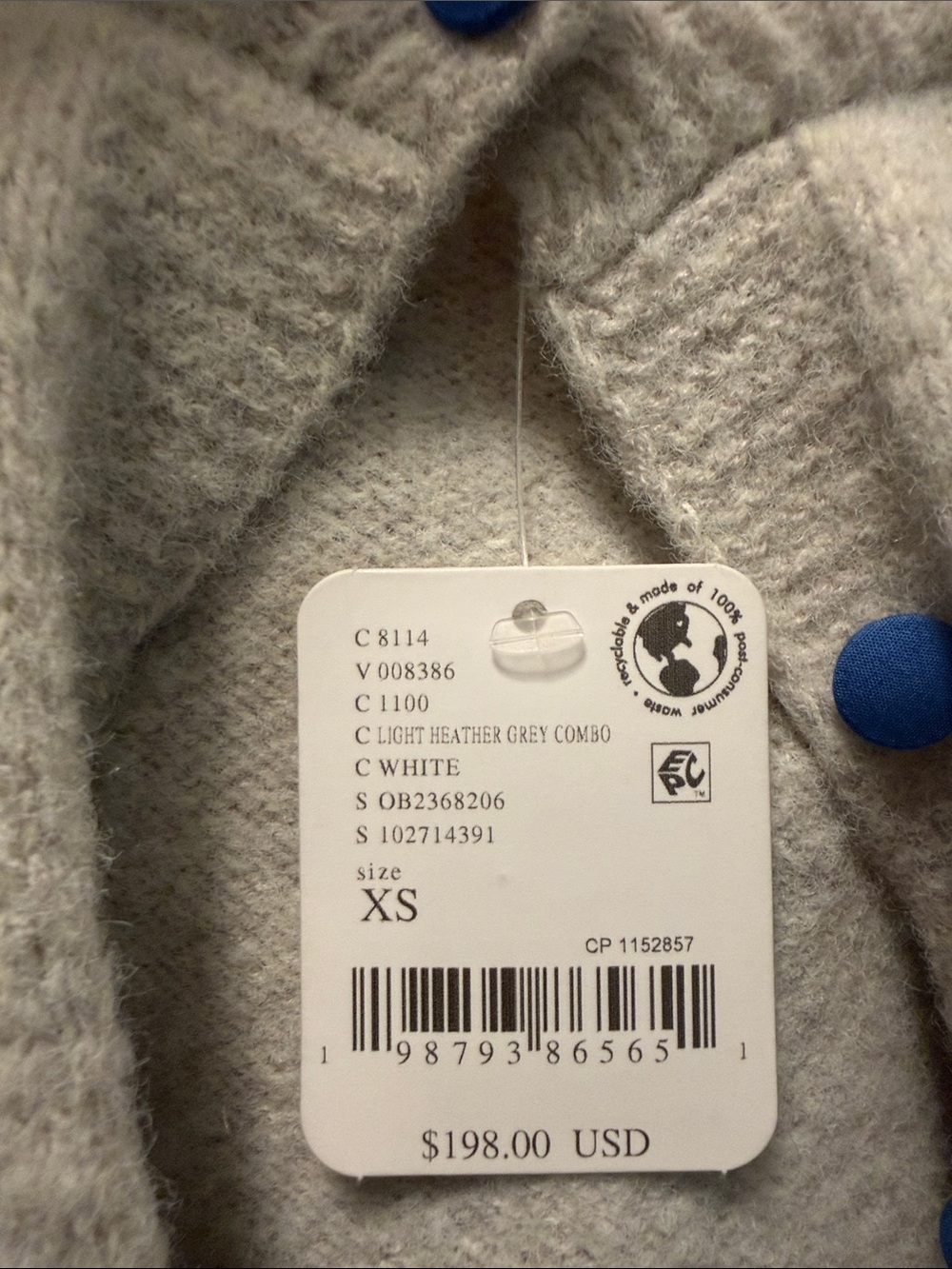 Cozy Light Gray Floral Cardigan Sweater - Picture 6 of 6
